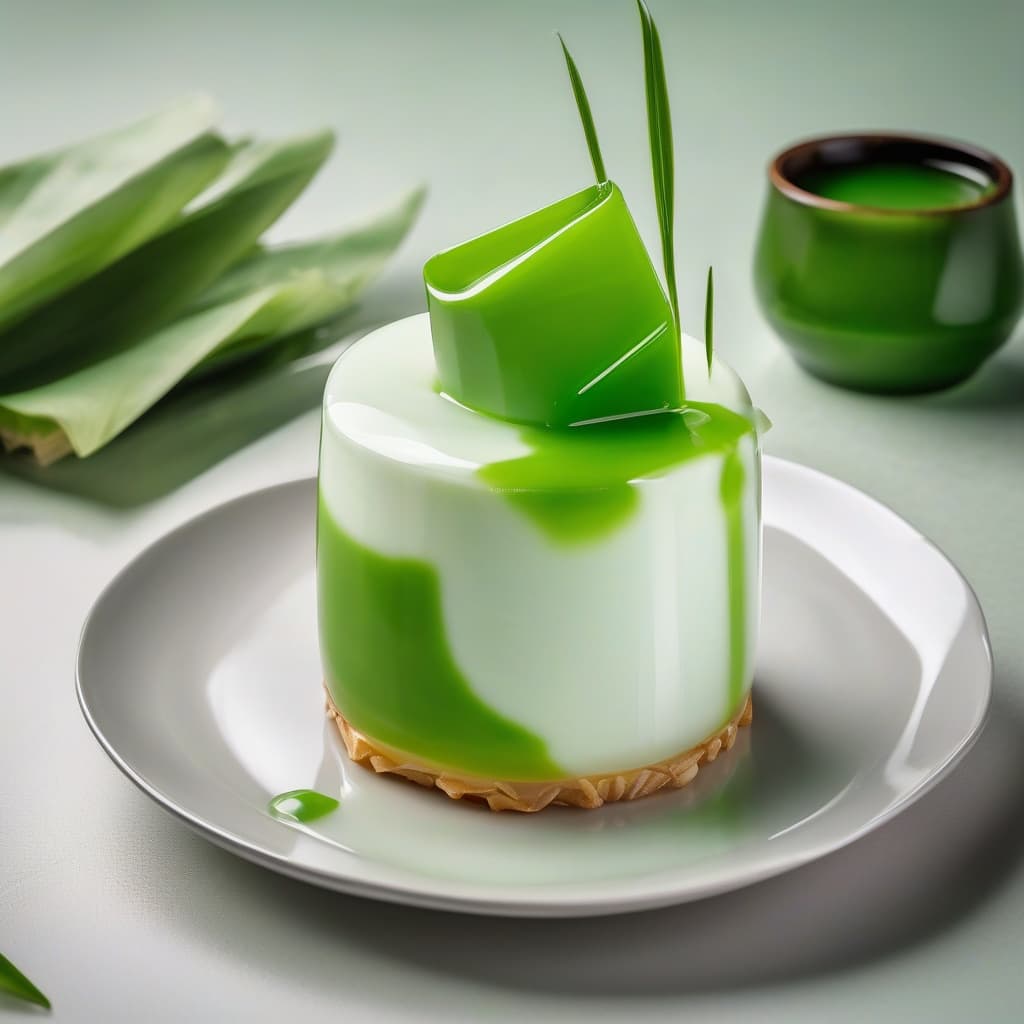 Pandan Milk with Pandan Jelly