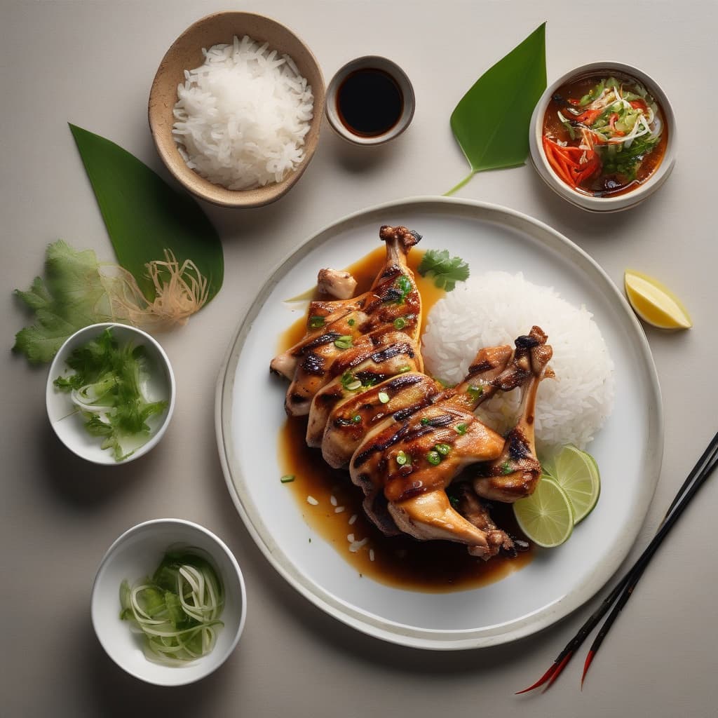 Grilled Lemongrass Chicken with Rice - Cơm Gà Nướng