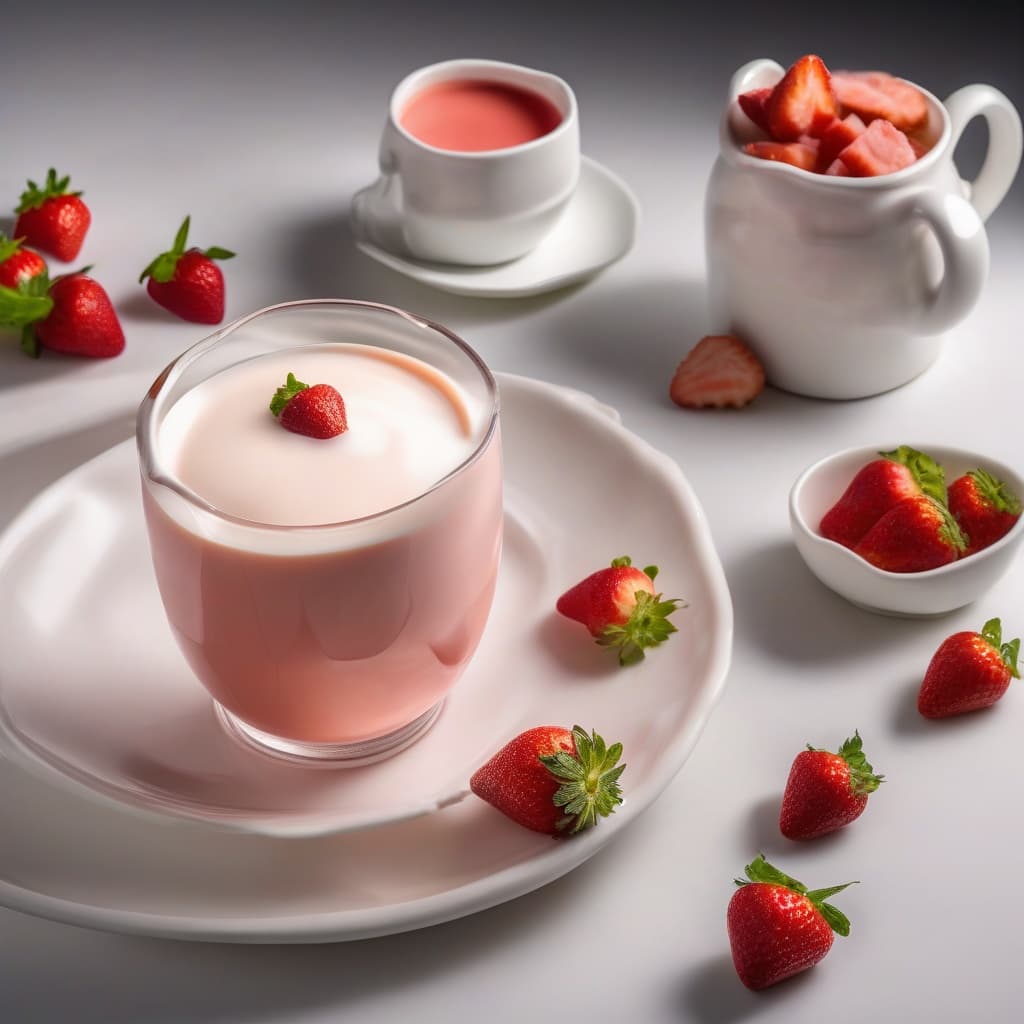 Strawberry Puff Cream Milk Tea