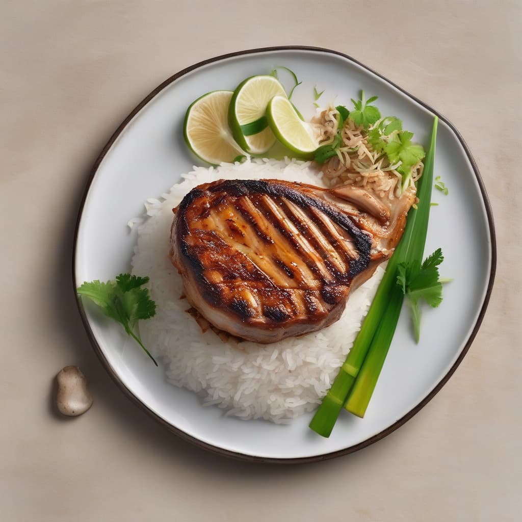 Grilled Lemongrass Pork Chop with Rice - Cơm Sườn Heo Nướng